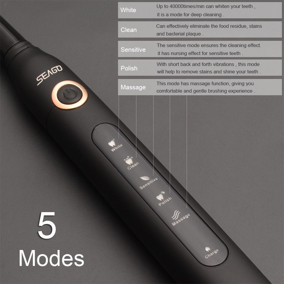 Electric Vibration Toothbrush Sonic Rechargeable Smart Chip Teethbrush Head Replaceable Whitening Healthy Best Gift For Adults And Kids